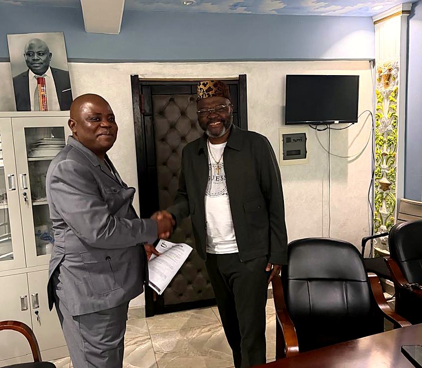 Prince Etienne Feuba Ketcha with President Patrice Samen